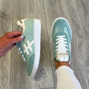 ANOTHER TREND - {AQUA A038} Pastal Green Laced Trainer