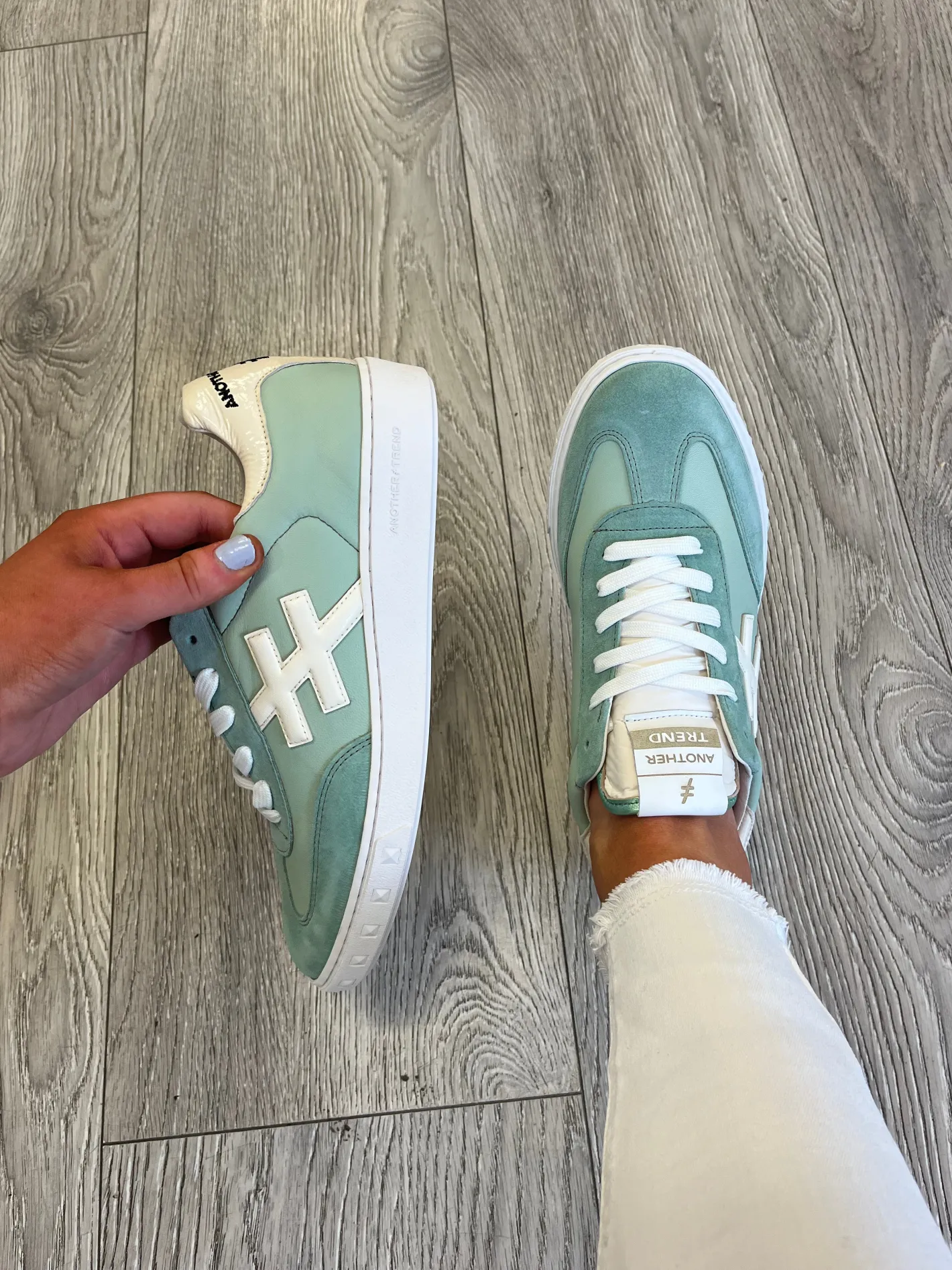another_trend__aqua_a_pas_0.webp ANOTHER TREND - {AQUA A038} Pastal Green Laced Trainer