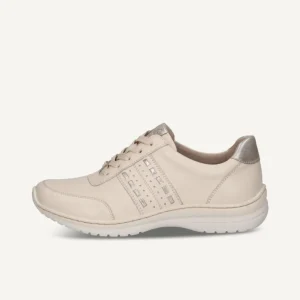 Caprice - 23717 Cream Trainer [ Wide Fit]