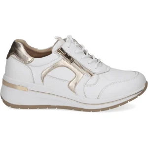 Caprice - 23300 White & Gold Leather Trainer H fitting