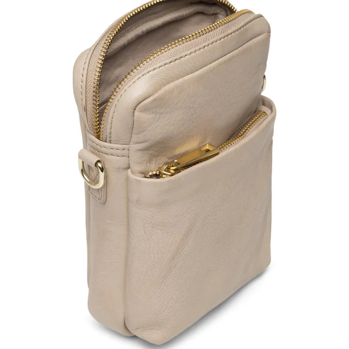 depeche__beige_leather_ph_1.webp Murphys Shoe Store Limited Depeche -15700 Beige Leather Phone Bag