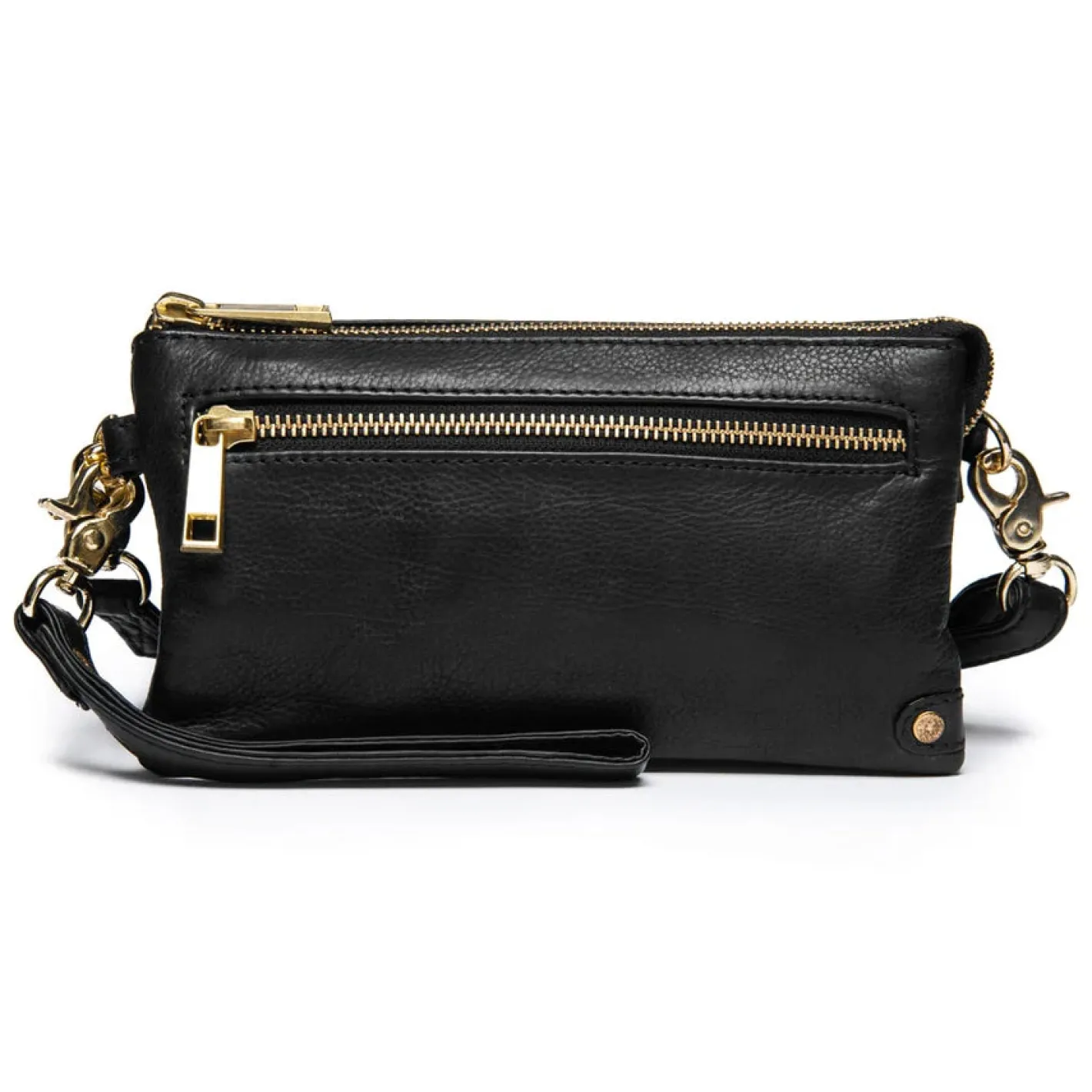 depeche__black_leather_cl_0.webp Depeche -11998 Black Leather Clutch Crossbody Bag