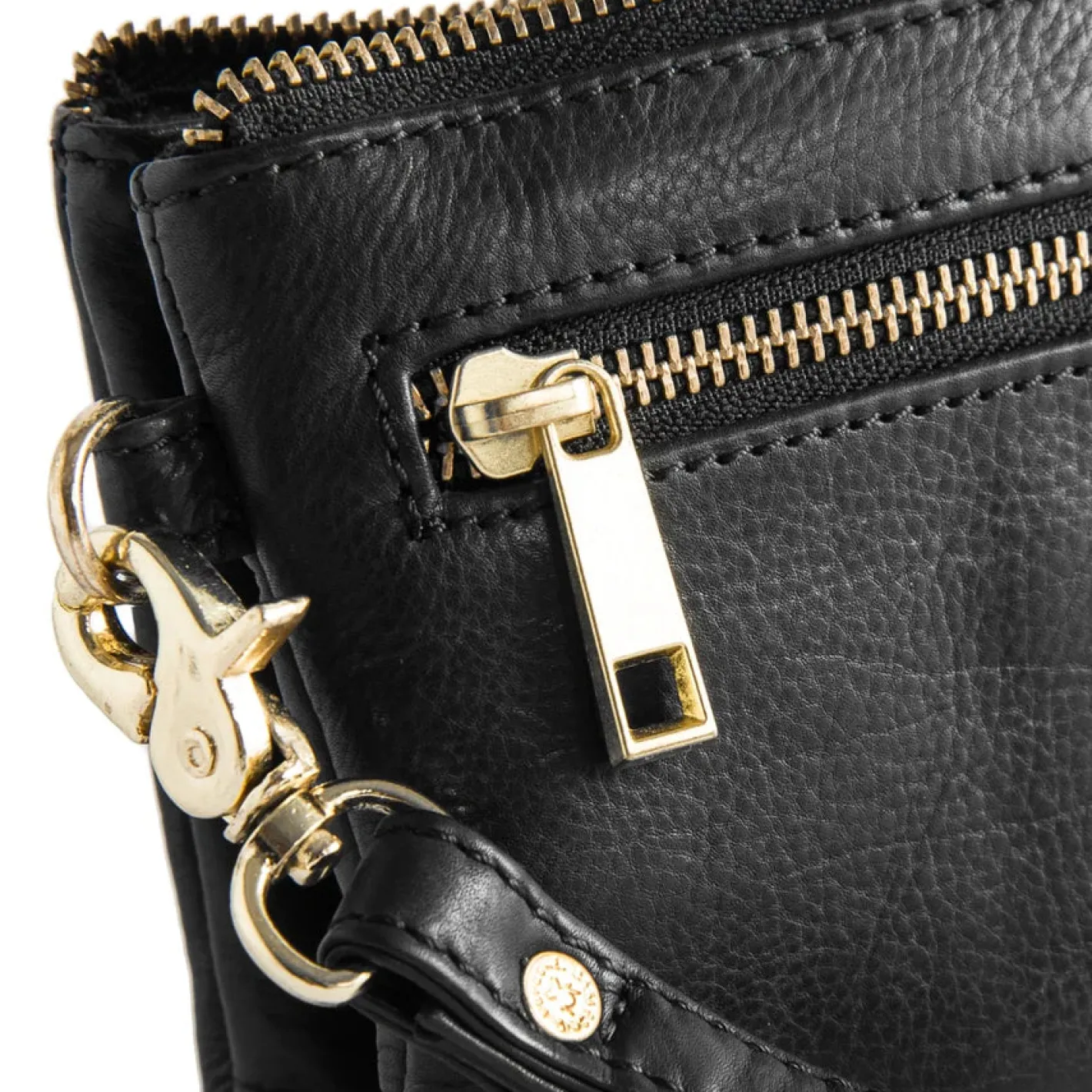 depeche__black_leather_cl_2.webp Depeche -11998 Black Leather Clutch Crossbody Bag