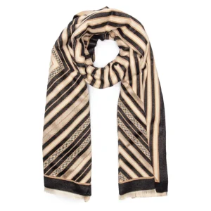 Elie Beaumont - Black, Ivory Art Deco Scarf