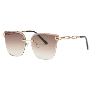 Elie Beaumont - EBS7023 Brown Chain Sunglasses