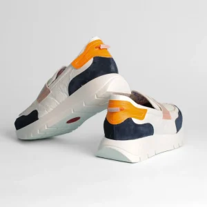 Jose Saenz - 2290 White and Navy Wedge Loafer