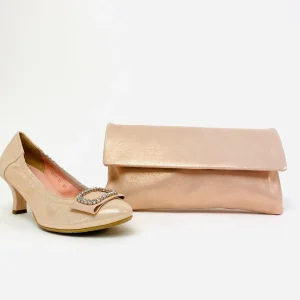 Le Babe - 3037 Dusky Pink Diamonte Kitten Heel*