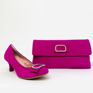 Le Babe - 3037 Fuschia Pink Diamonte kitten heel*