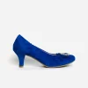Le Babe - 3037S3 Blue Diamonte Kitten Heel Court*