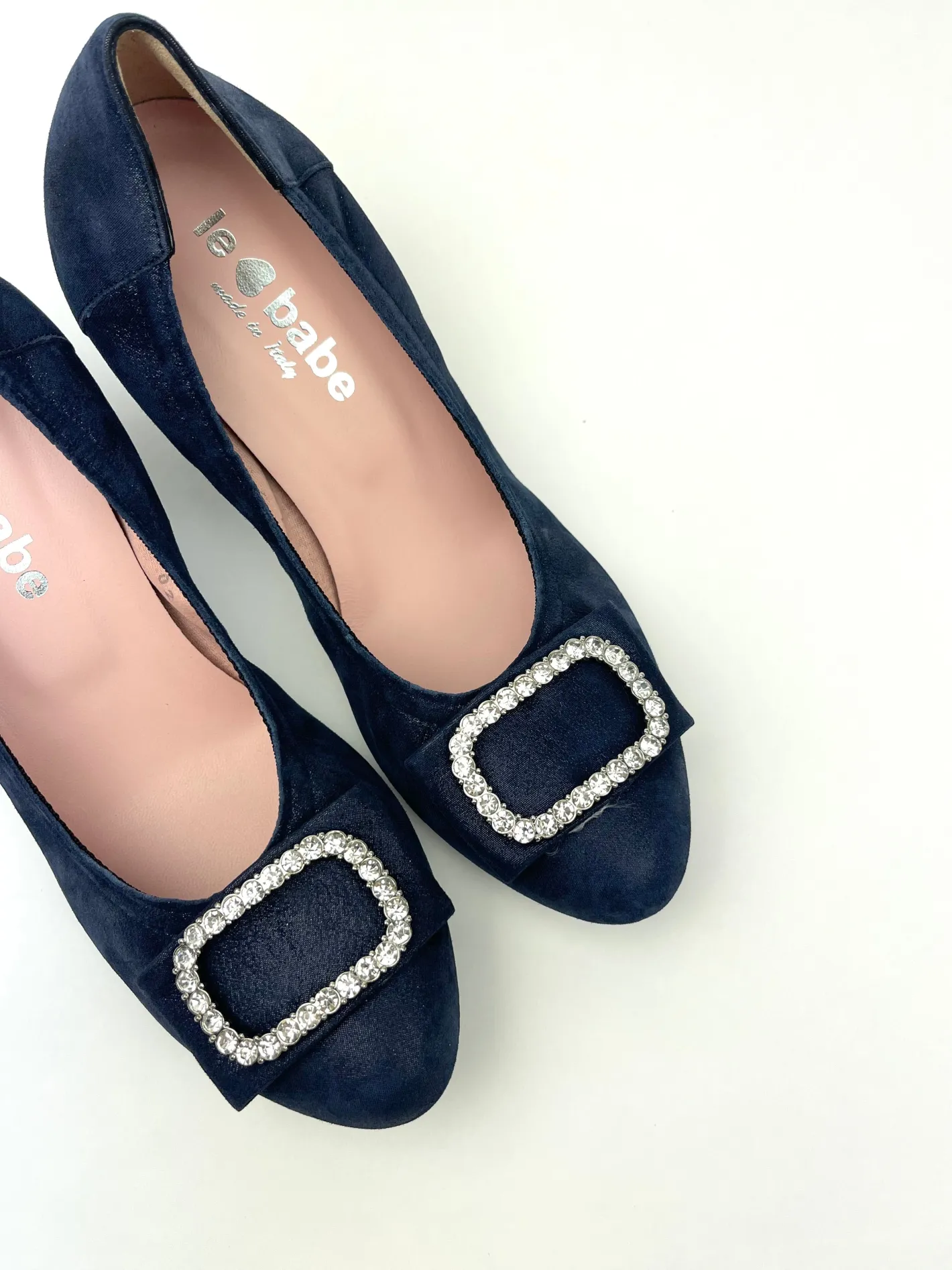 le_babe__s_navy_diamonte__1.webp Le Babe - 3037S3 Navy Diamonte Kitten Heel Court*