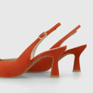 Lodi - Juco Orange Suede Kitten Heel Sling Back