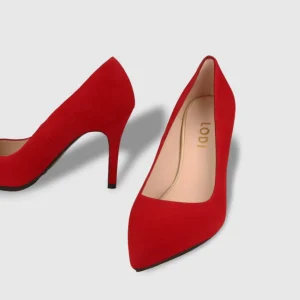 Lodi - Ramin Red Suede Court Shoe