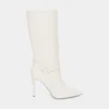 NeroGiardini - I410824DE Cream Leather Stiletto Mid Calf Boot.