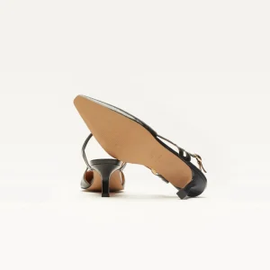 Odaje - Betty Black High Shine Leather Slingback