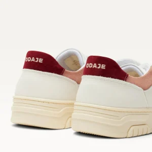Odaje - Nora White and Burgundy Trainer
