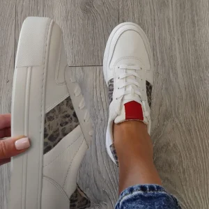 Paul Green - 5230 White and Leopard Trainers