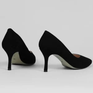Rachels - Z6047 Black Suede V Court Shoe