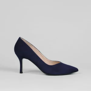 Rachels - Z6047 Navy Suede V Court Shoe