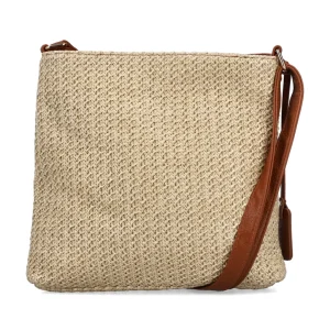 Rieker - H1519-64 Beige and Tan Raffia Crossbody
