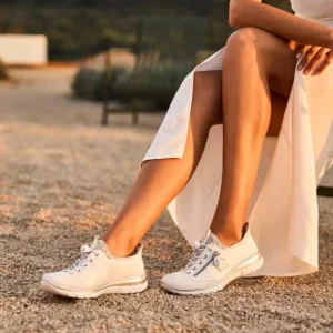 Rieker - L32F1 White Slip On Trainer