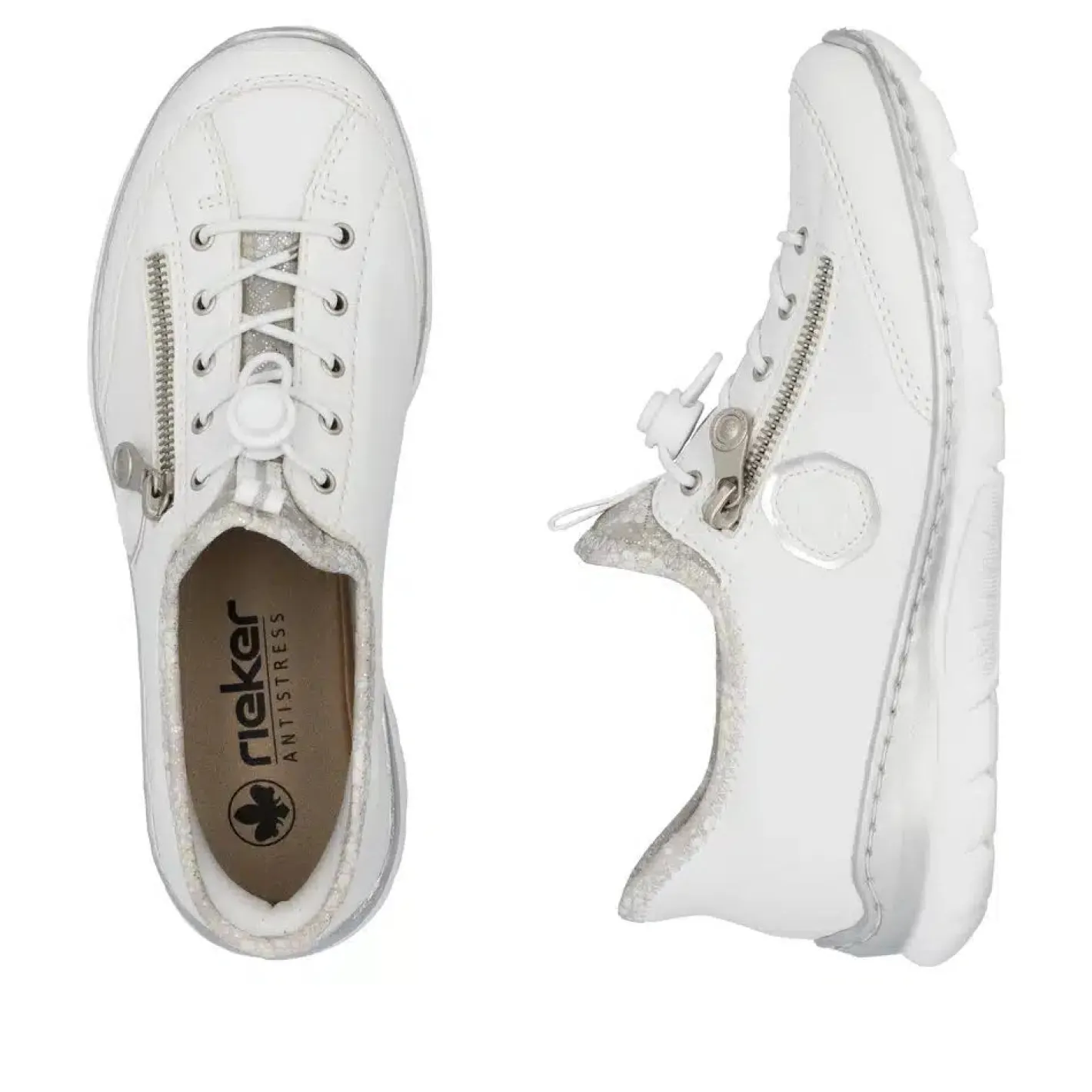 rieker__lf_white_slip_on__2.webp Rieker - L32F1 White Slip On Trainer