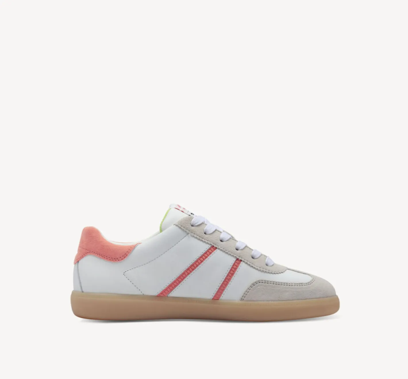 tamaris___white_and_peach_2.webp Tamaris - 23624 White and Peach Retro Trainer