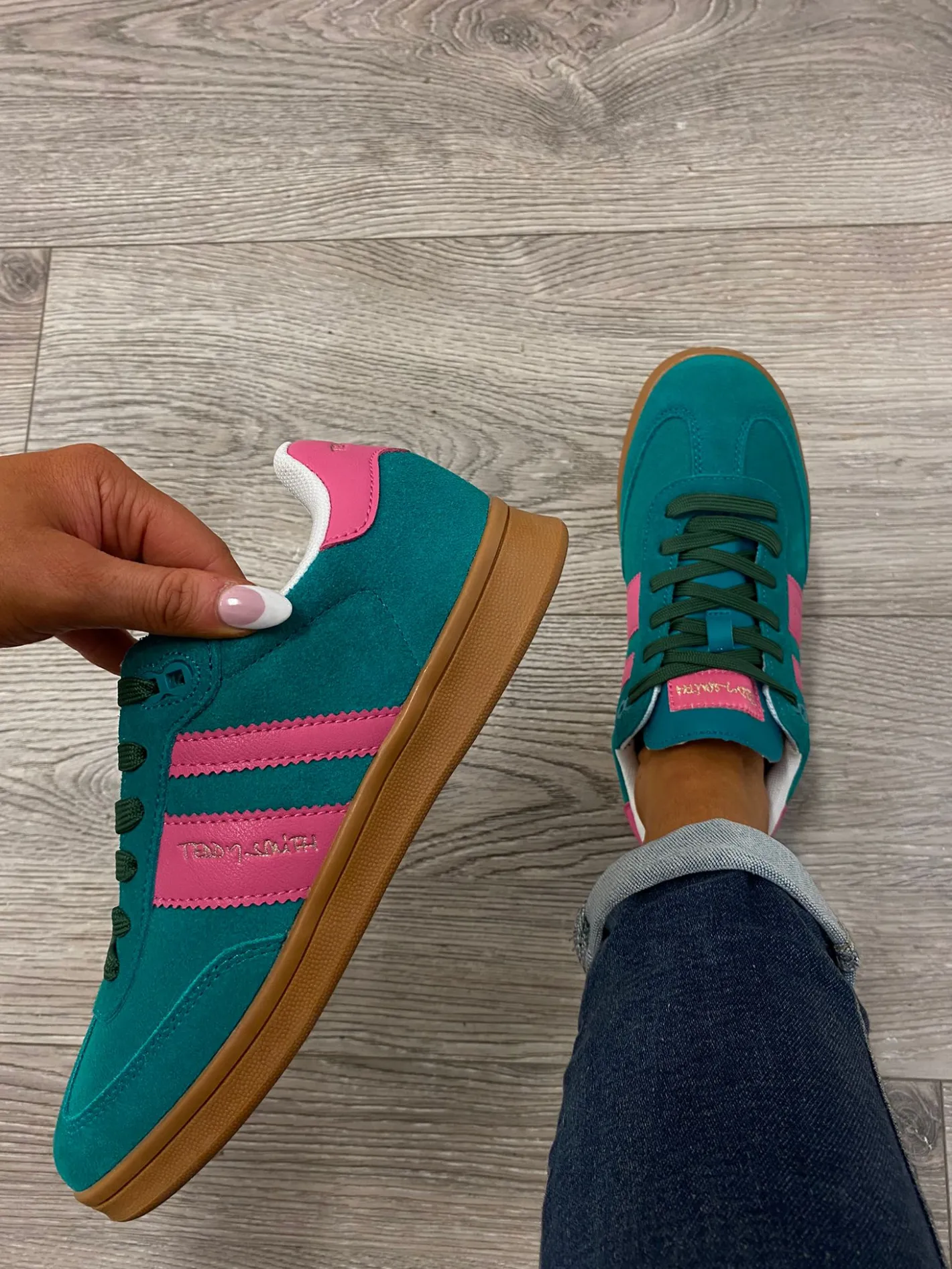 teddy_smith___green_and_p_0.webp Teddy Smith - 120007 Green and Pink Retro Trainer