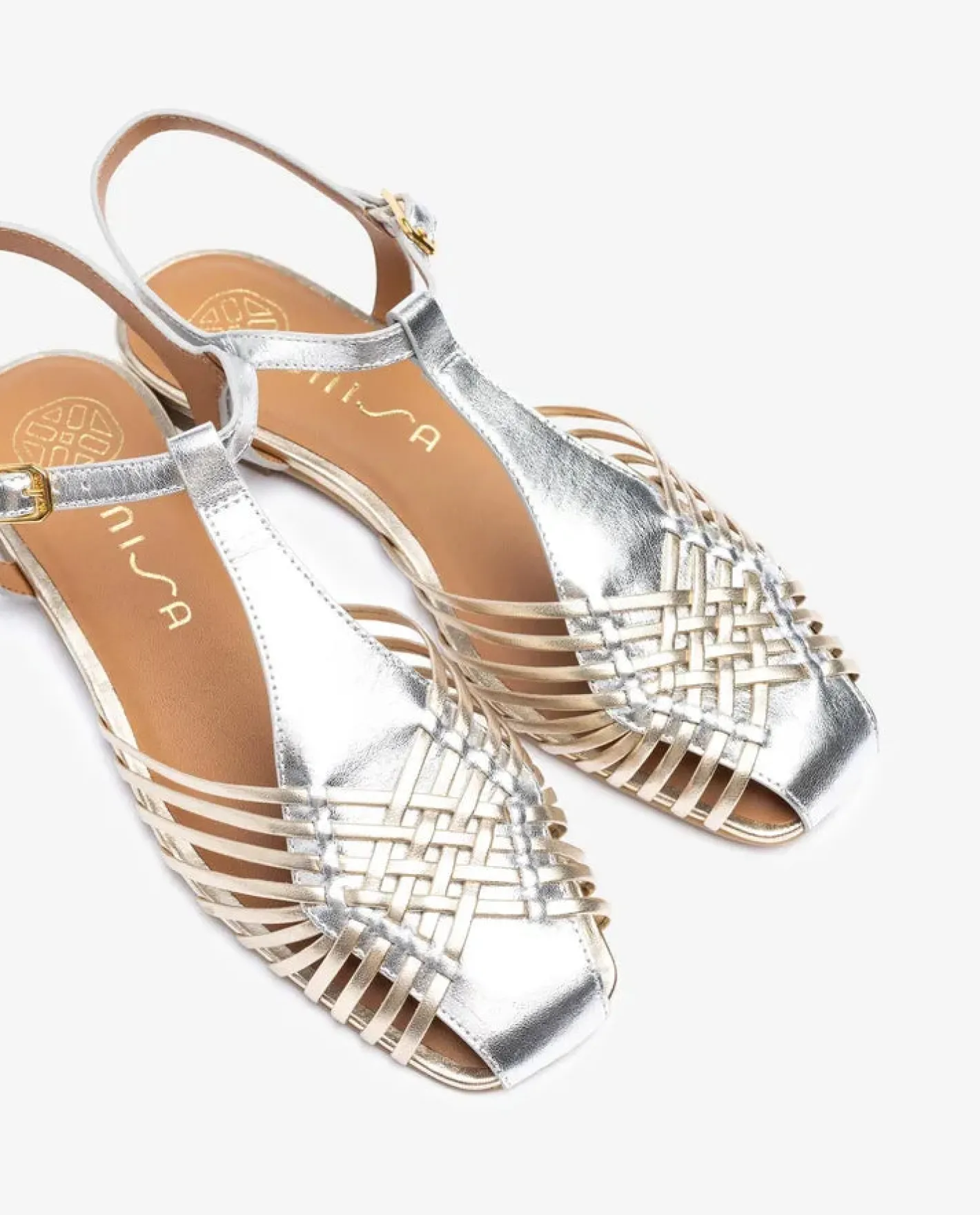 unisa__babic_silver_and_g_1.webp Unisa - Babic Silver and Gold Leather Sandal
