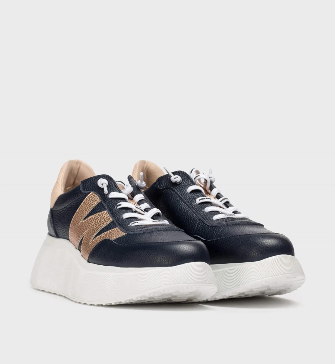 wonders__a_navy_and_rose__2.webp Wonders - A-3625 Navy and Rose Gold Trainer