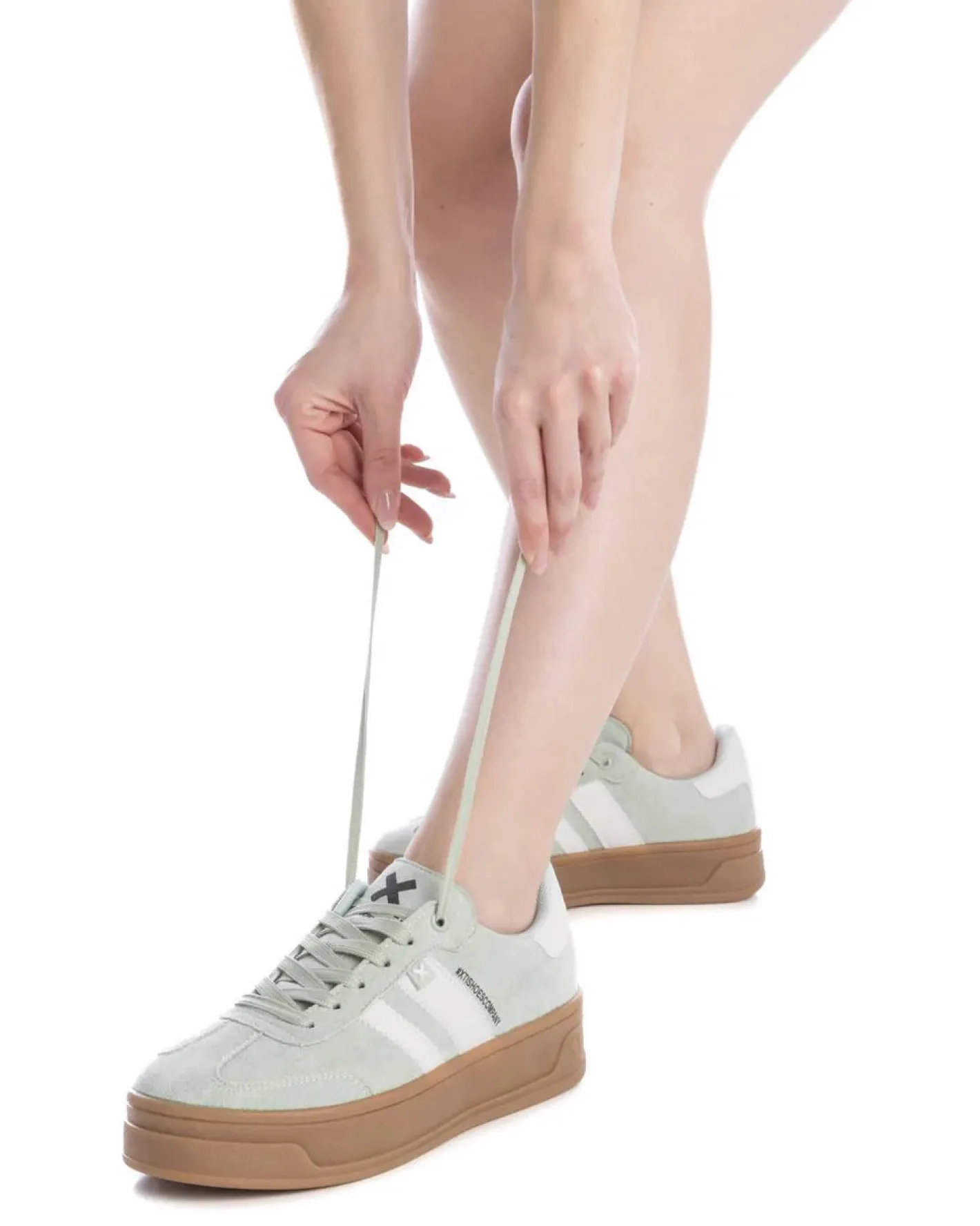 xti___pastel_green_suede__1.webp XTI - 143644 Pastel Green Suede Platform Trainer