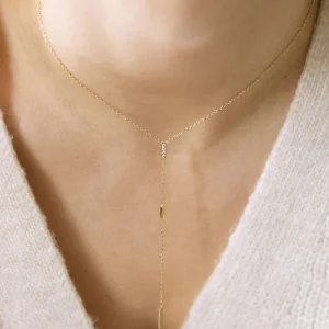 ZAG BIJOUX - SNS18190 “Prego” Gold Drop Necklace